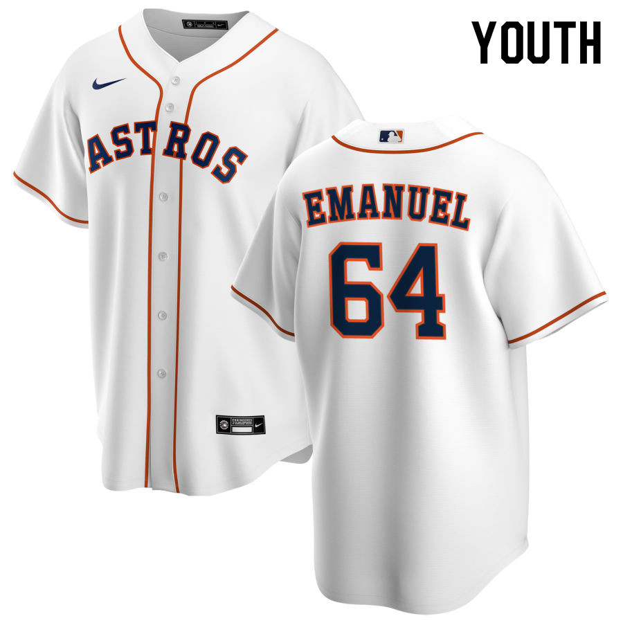 Nike Youth #64 Kent Emanuel Houston Astros Baseball Jerseys Sale-White